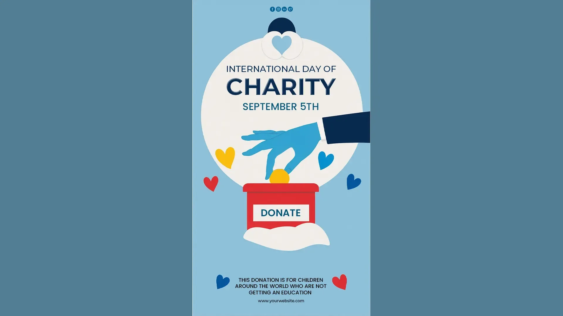 Modern Blue Themed Charity Instagram Story PSD image